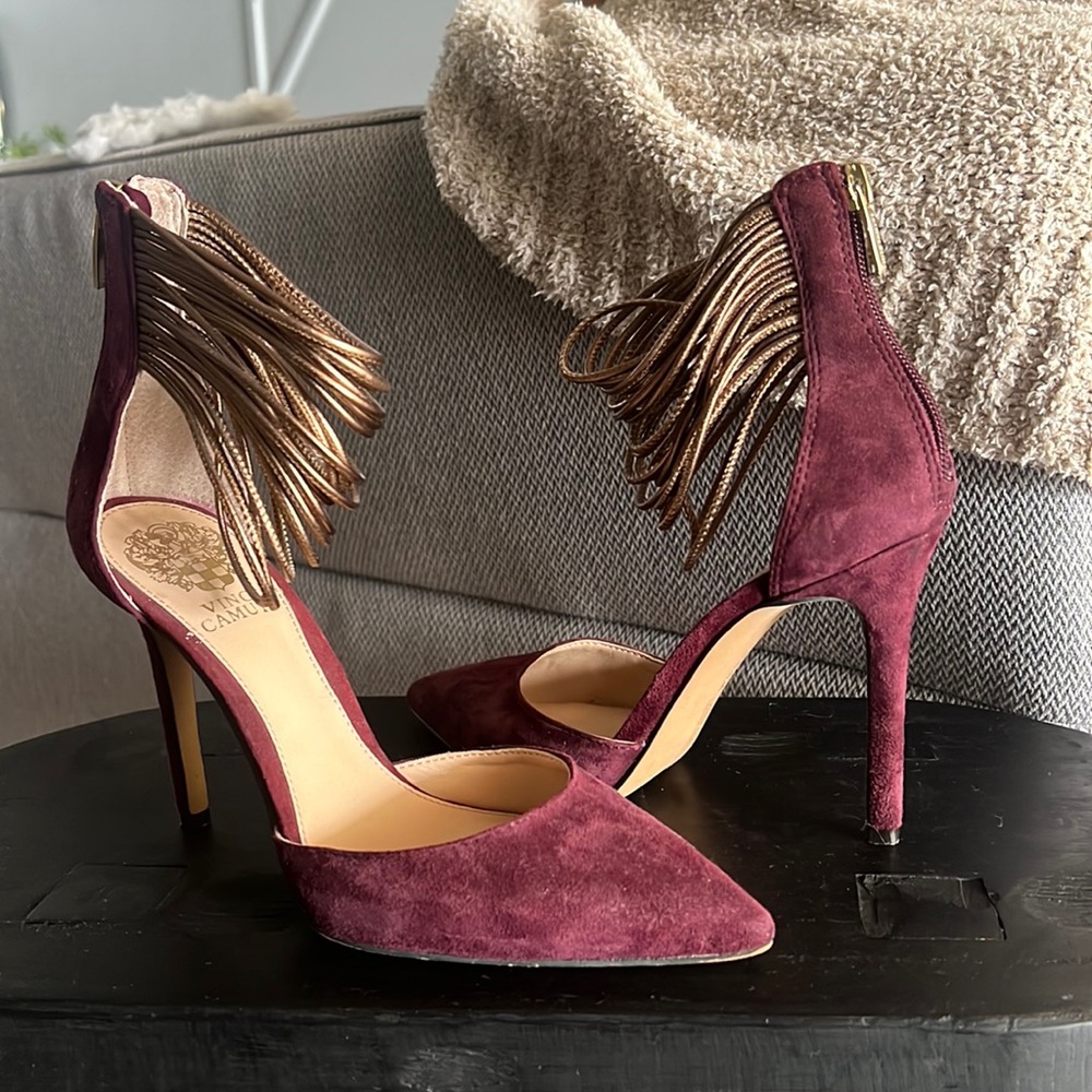 Vince Camuto Nayz Burgundy Suede Heels